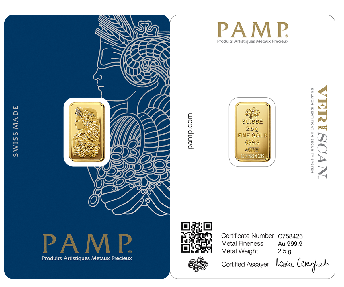fortuna gold minted bar 2.5g